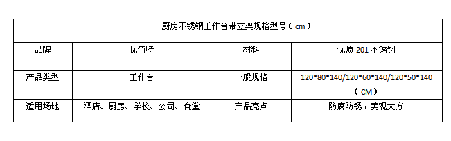 午夜福利视频网站不锈钢工作台带立架规格型号